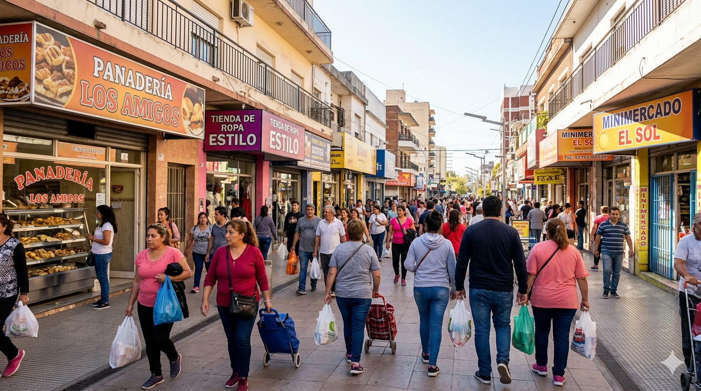 Vecinos del barrio compartiendo y sonriendo juntos